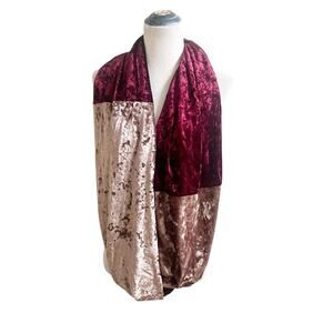 Apt. 9 Burgundy Pink Soft Cozy Crushed Velvet Lightweight Infinity Scarf Holiday